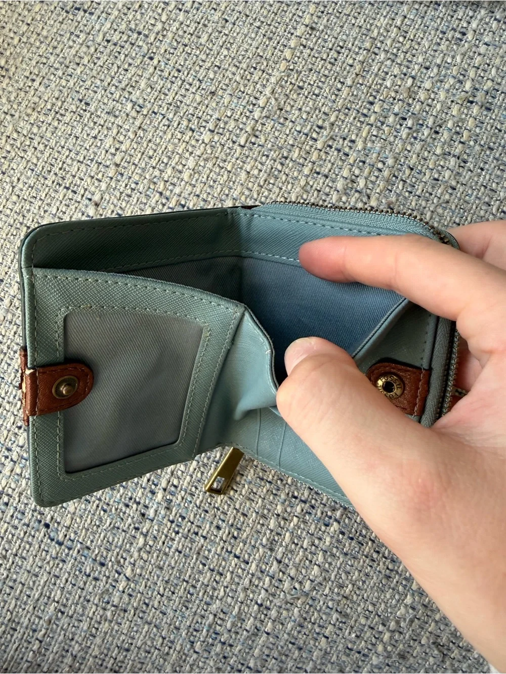 Fossil Green Multicolor Zip Wallet